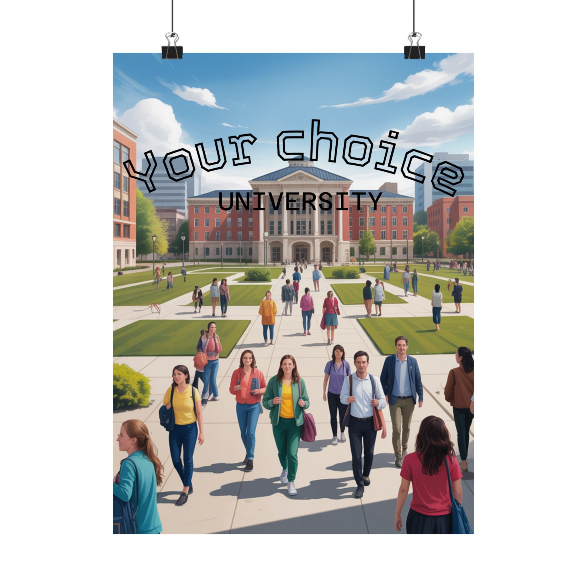 University Campus Matte Poster — “Your Choice University”