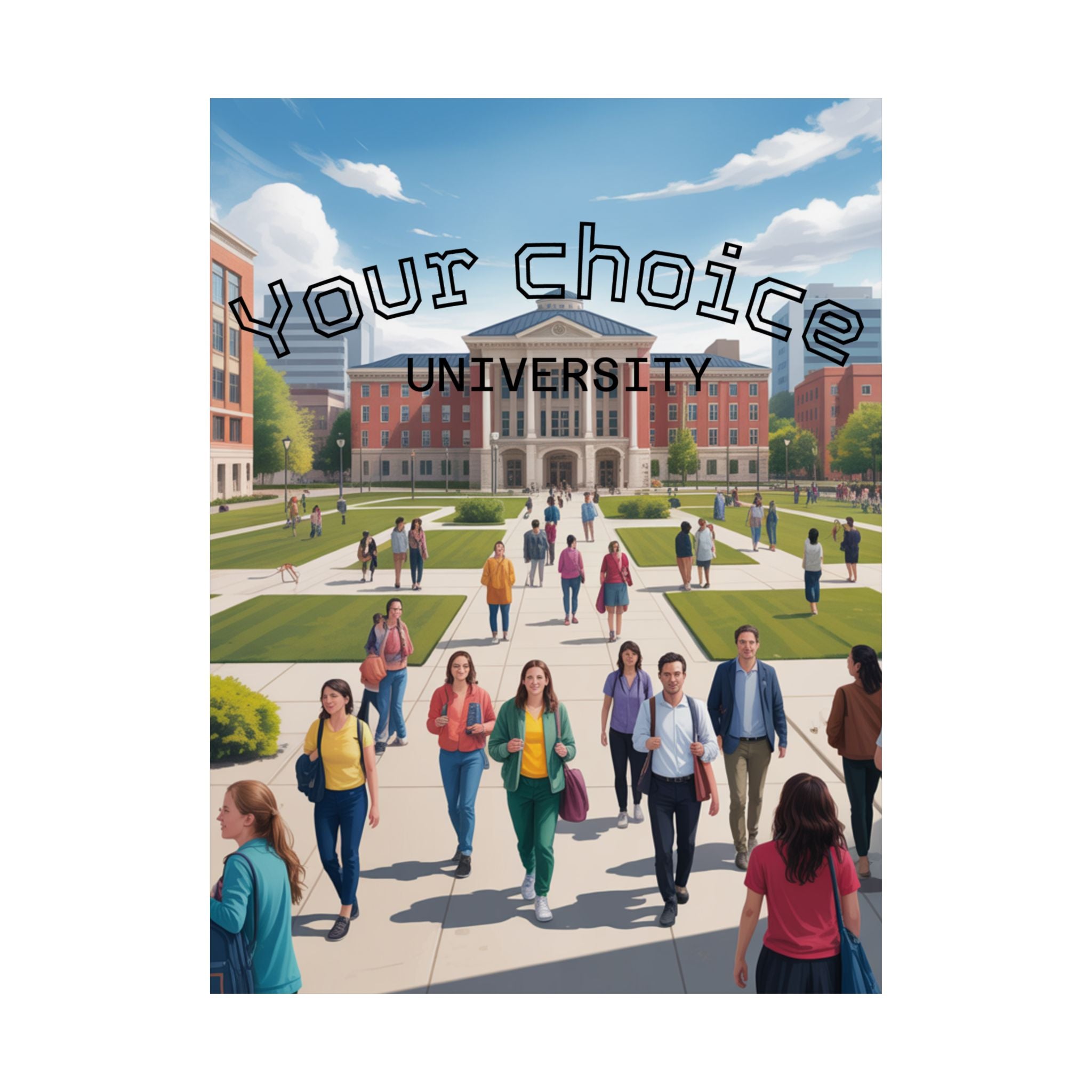 University Campus Matte Poster — “Your Choice University”