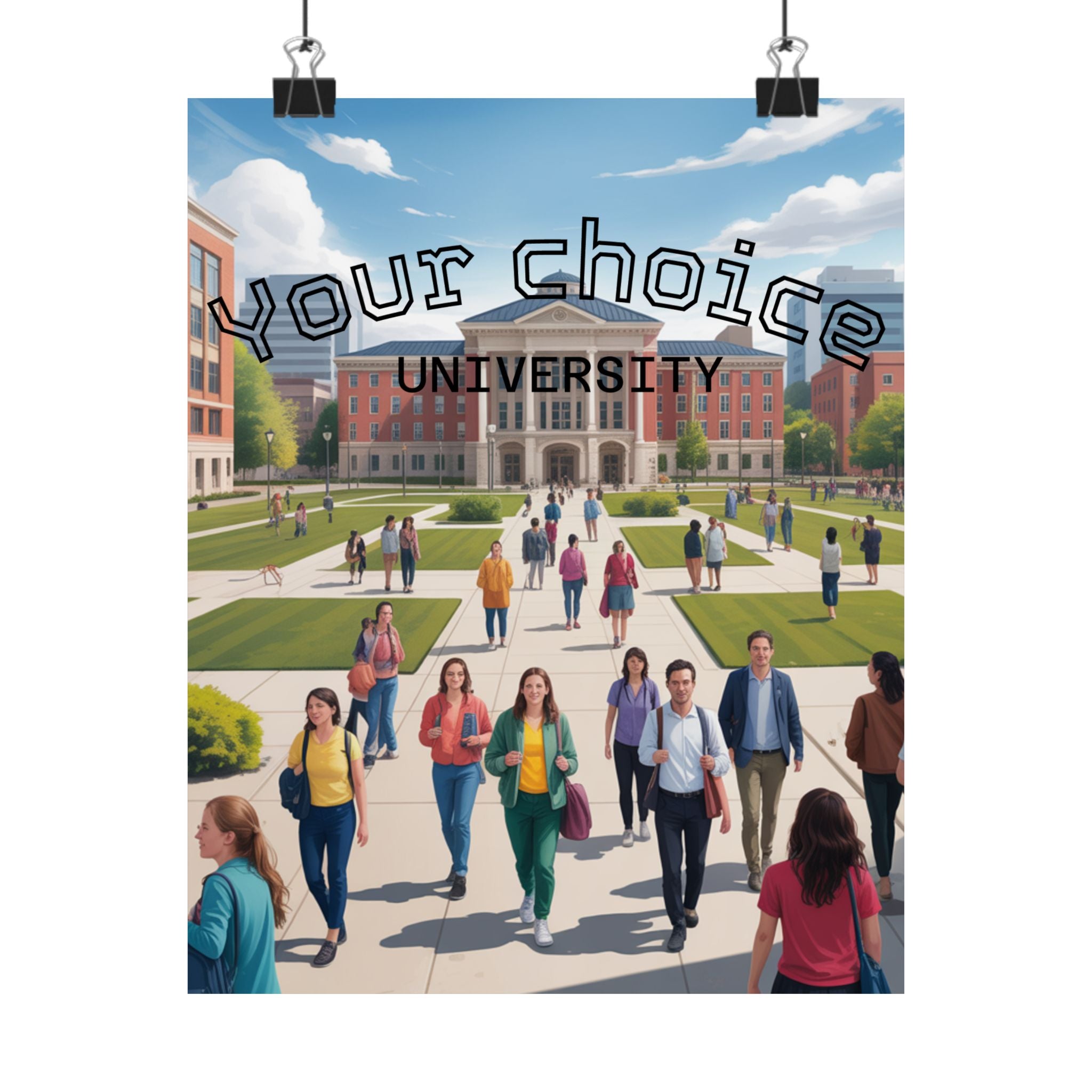 University Campus Matte Poster — “Your Choice University”