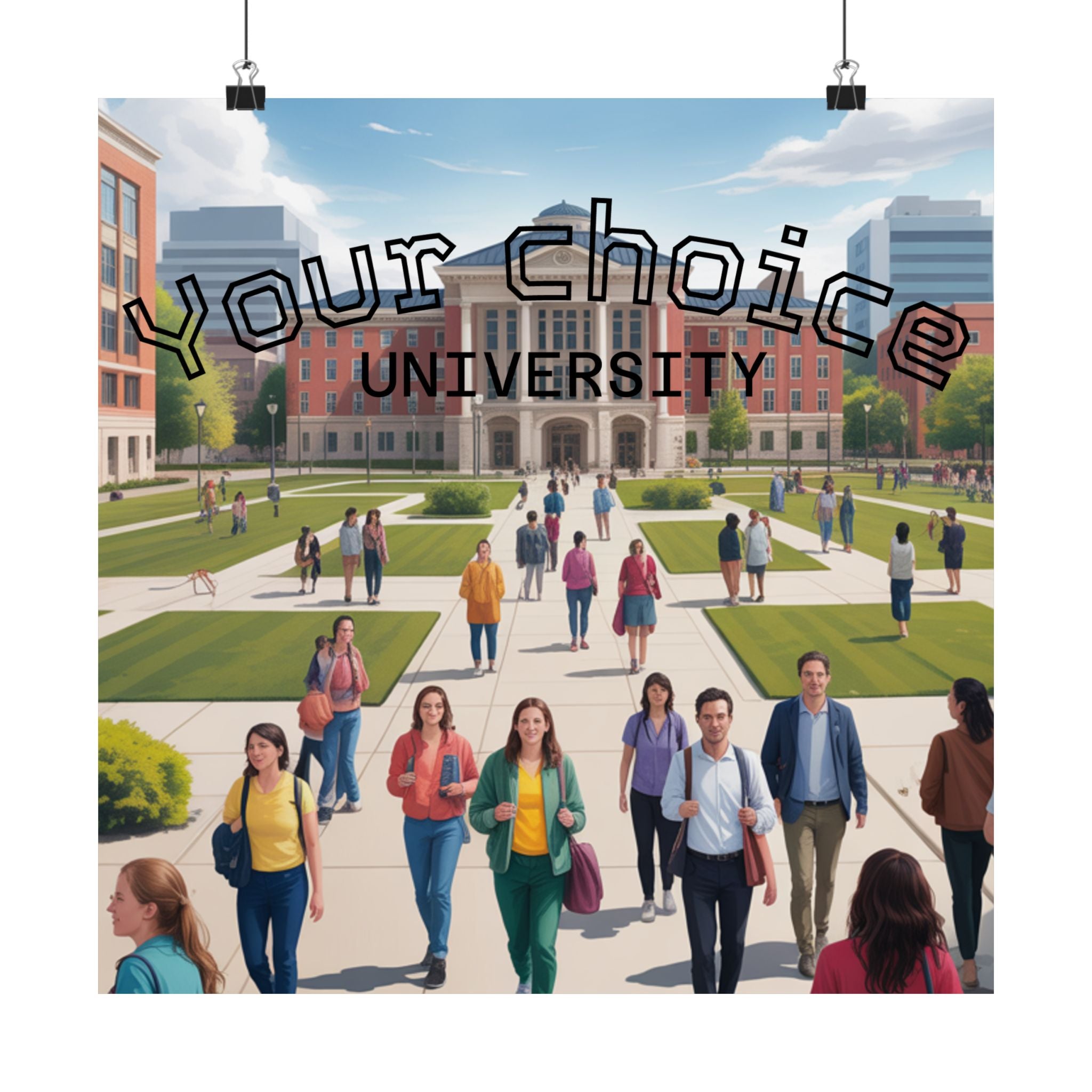 University Campus Matte Poster — “Your Choice University”