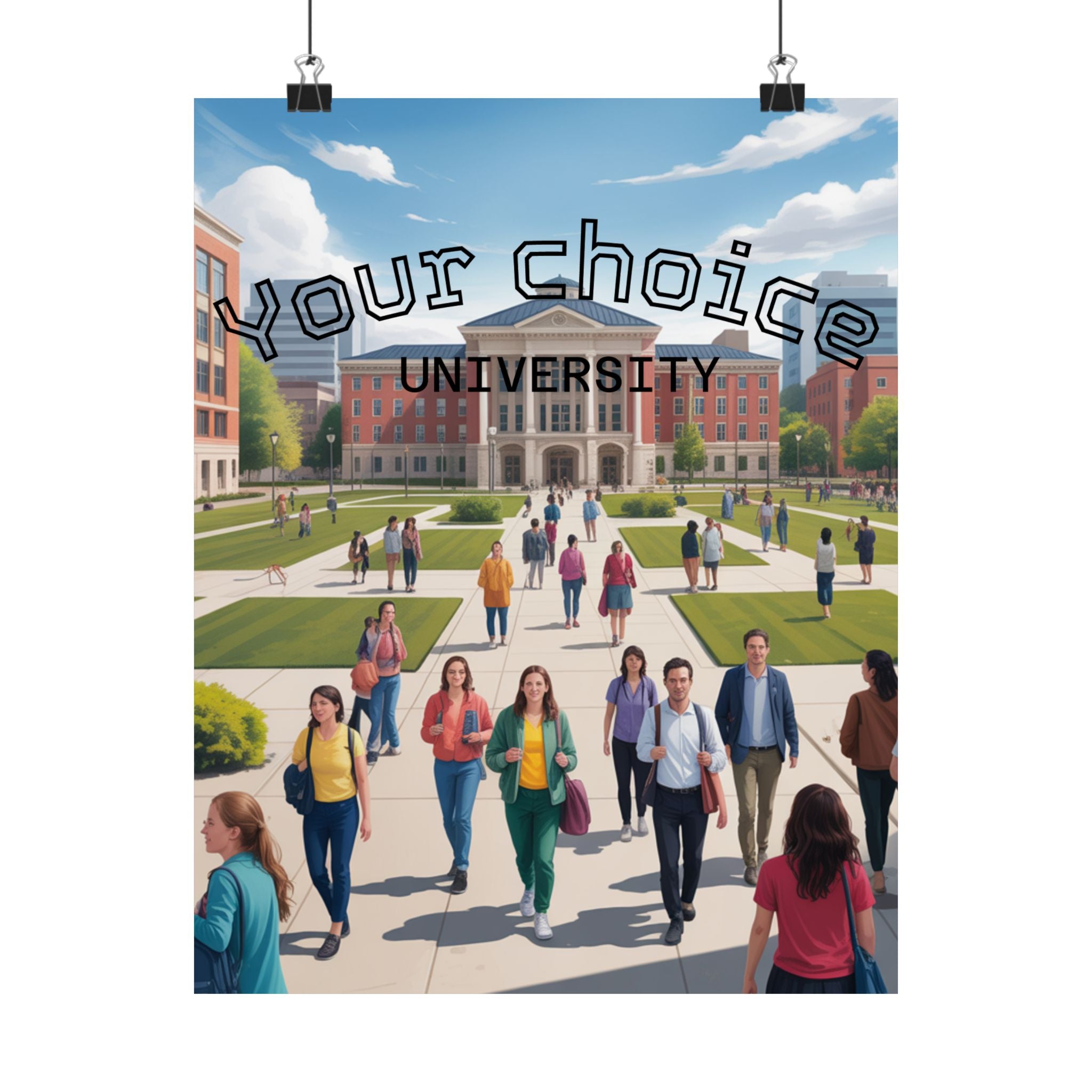 University Campus Matte Poster — “Your Choice University”