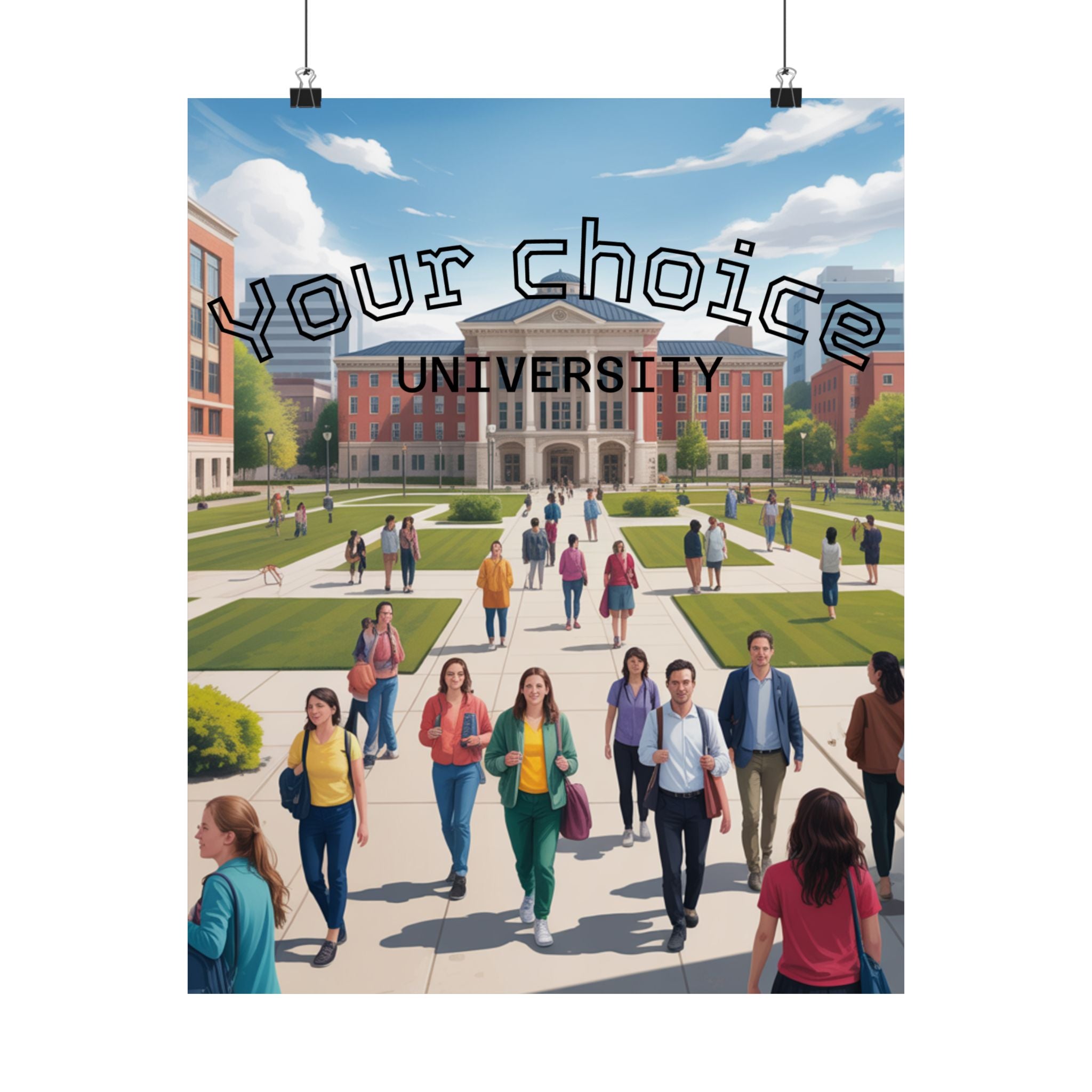 University Campus Matte Poster — “Your Choice University”