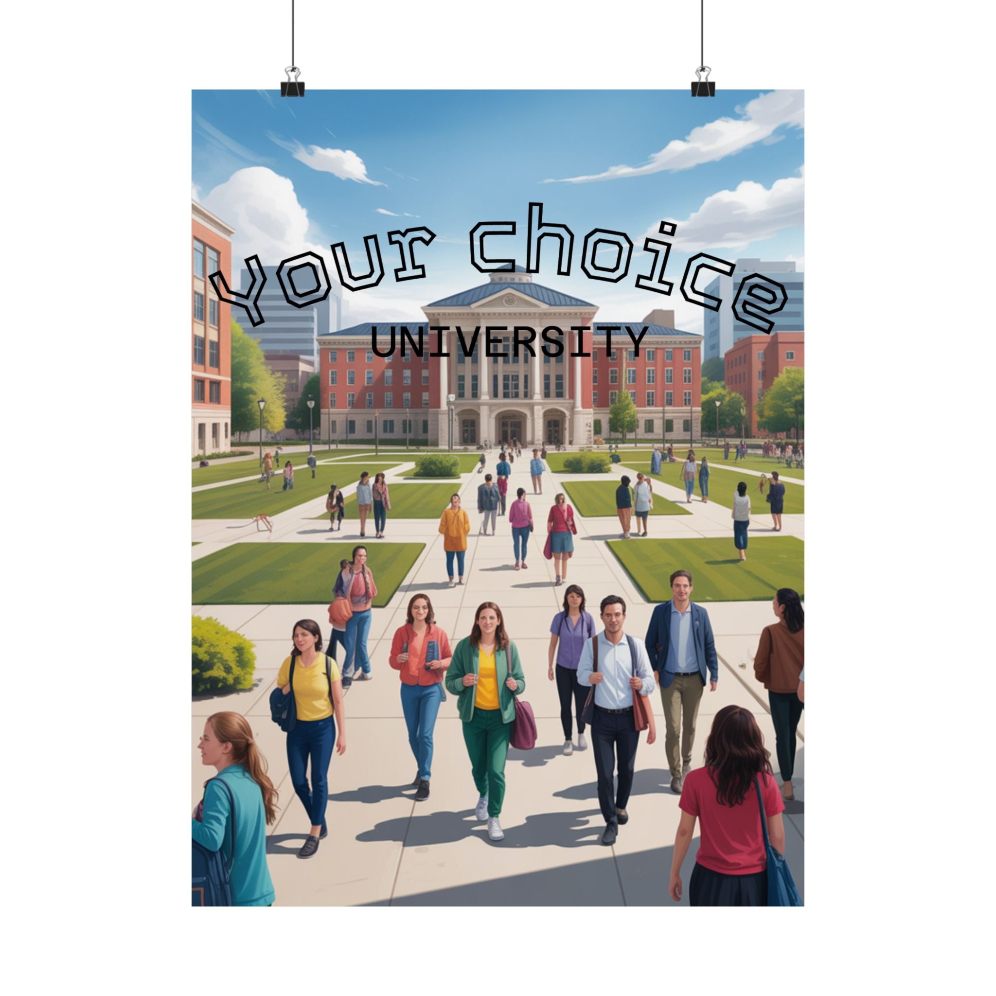 University Campus Matte Poster — “Your Choice University”
